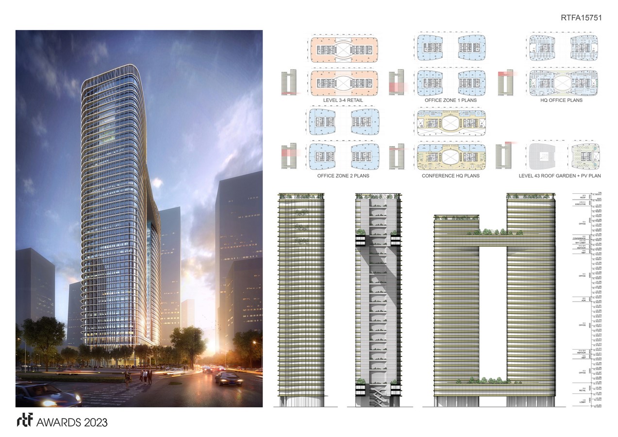 Golden Bridge Twin Towers | Adrian Smith + Gordon Gill Architectur - Sheet3