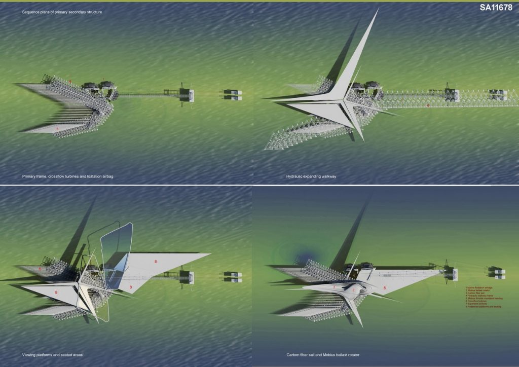 Revolving Sail-Boat Bridge | Margot Krasojevic Architecture - Sheet2